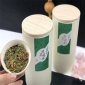 新茶桂花香龙井茶叶500g实木罐装礼盒装绿茶一件代发